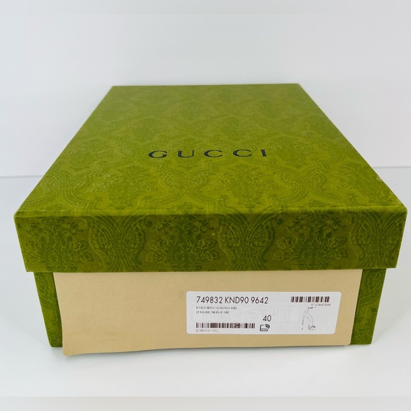 Gucci Crystal Embellished Skin Rose Satin Heel Ankle Strap Bridal Sandals EU 40 - Picture 2 of 10